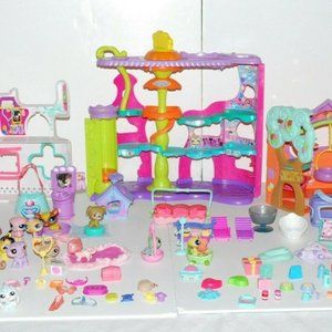 Littlest Pet Shop LOT✿Round & Round Pet Town✿ Clubhouse & ACCESSORIES✿✿PETS +